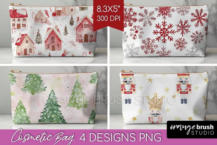 Dreamy Christmas Cosmetic Bag - Christmas Makeup Bag PNG