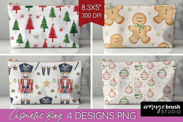 Dreamy Christmas Cosmetic Bag - Christmas Makeup Bag PNG