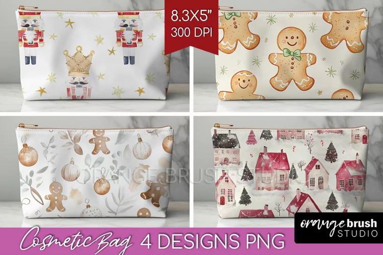 Dreamy Christmas Cosmetic Bag - Christmas Makeup Bag PNG