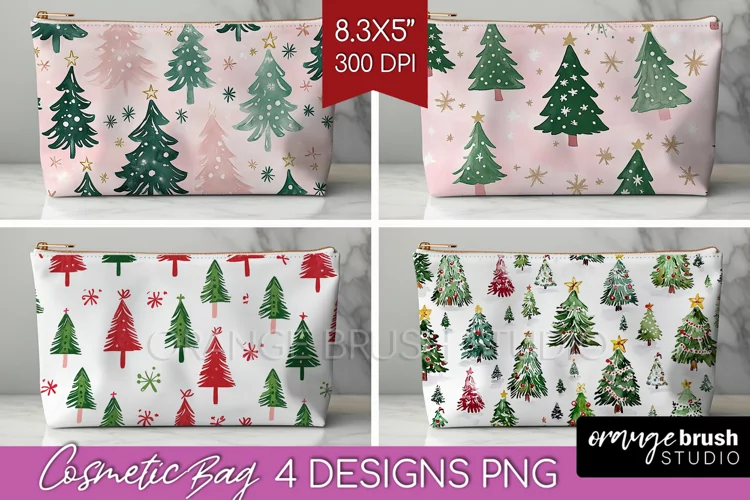 Dreamy Christmas Cosmetic Bag - Christmas Makeup Bag PNG
