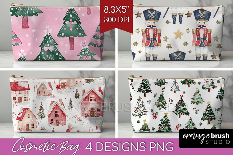 Dreamy Christmas Cosmetic Bag - Christmas Makeup Bag PNG
