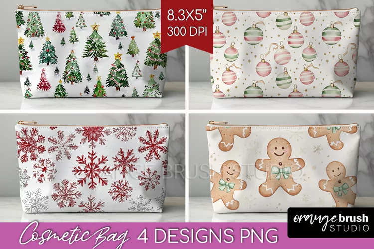 Dreamy Christmas Cosmetic Bag - Christmas Makeup Bag PNG