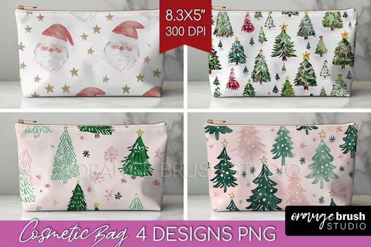 Dreamy Christmas Cosmetic Bag - Christmas Makeup Bag PNG