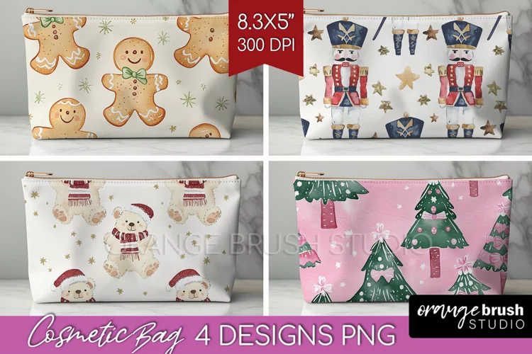 Dreamy Christmas Cosmetic Bag - Christmas Makeup Bag PNG