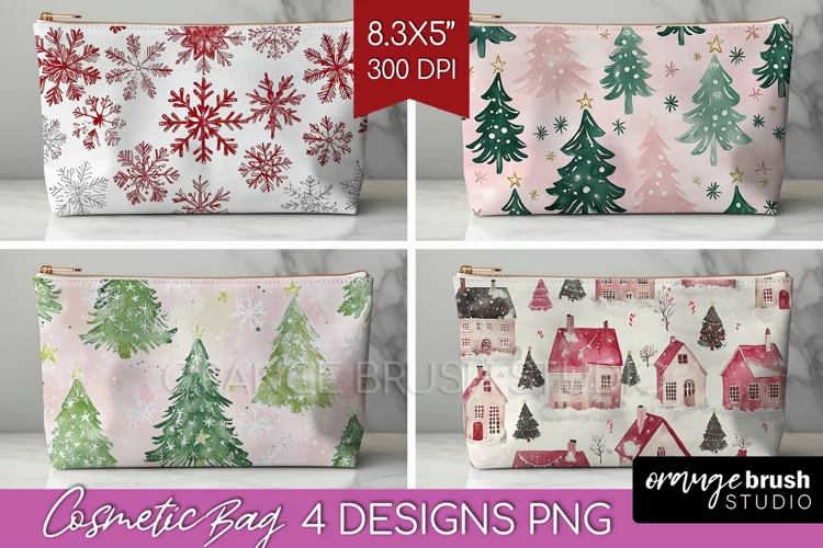 Dreamy Christmas Cosmetic Bag - Christmas Makeup Bag PNG