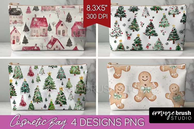 Dreamy Christmas Cosmetic Bag - Christmas Makeup Bag PNG