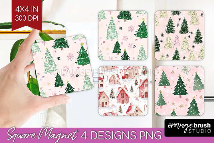 Dreamy Christmas Magnet Sublimation - Christmas Square PNG