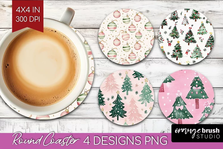 Dreamy Christmas Round Coaster - Christmas Coaster PNG