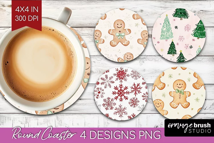 Dreamy Christmas Round Coaster - Christmas Coaster PNG