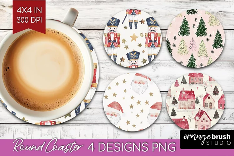 Dreamy Christmas Round Coaster - Christmas Coaster PNG
