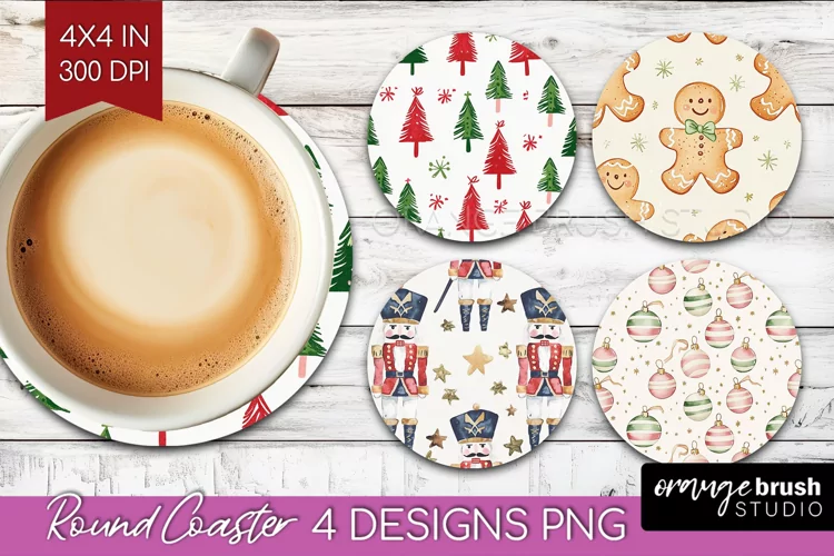 Dreamy Christmas Round Coaster - Christmas Coaster PNG