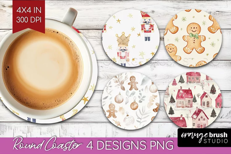 Dreamy Christmas Round Coaster - Christmas Coaster PNG