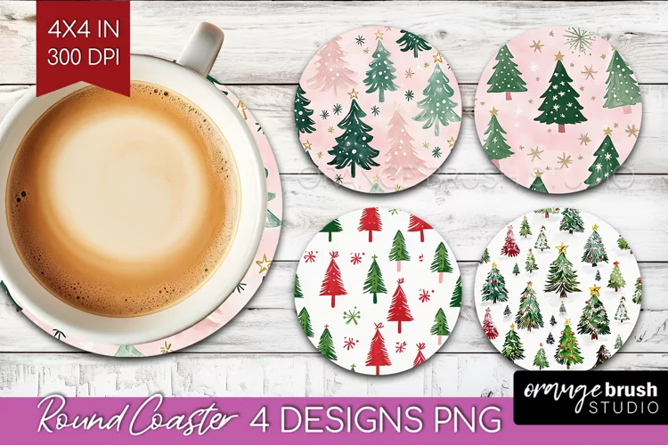 Dreamy Christmas Round Coaster - Christmas Coaster PNG