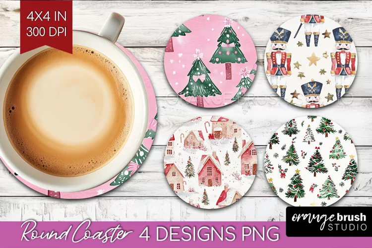 Dreamy Christmas Round Coaster - Christmas Coaster PNG