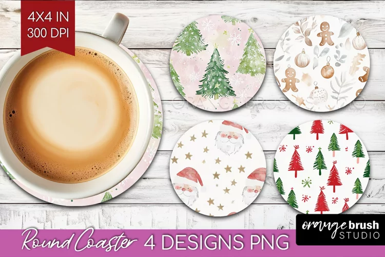 Dreamy Christmas Round Coaster - Christmas Coaster PNG