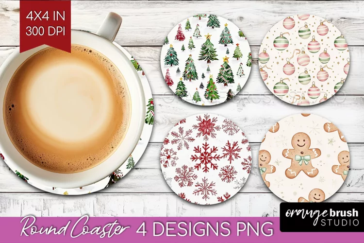 Dreamy Christmas Round Coaster - Christmas Coaster PNG