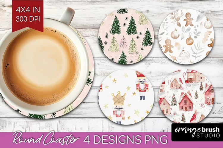 Dreamy Christmas Round Coaster - Christmas Coaster PNG