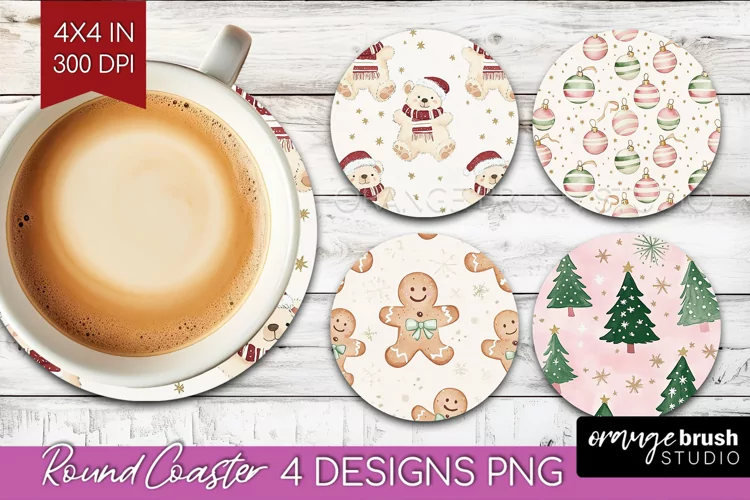 Dreamy Christmas Round Coaster - Christmas Coaster PNG