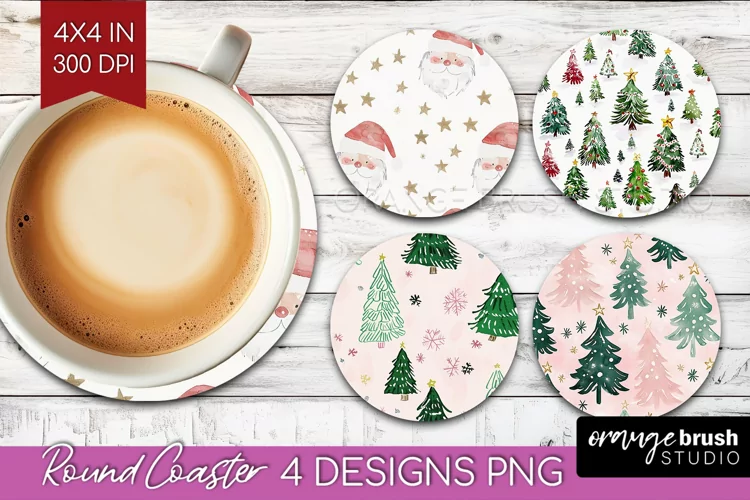 Dreamy Christmas Round Coaster - Christmas Coaster PNG