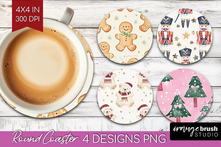 Dreamy Christmas Round Coaster - Christmas Coaster PNG