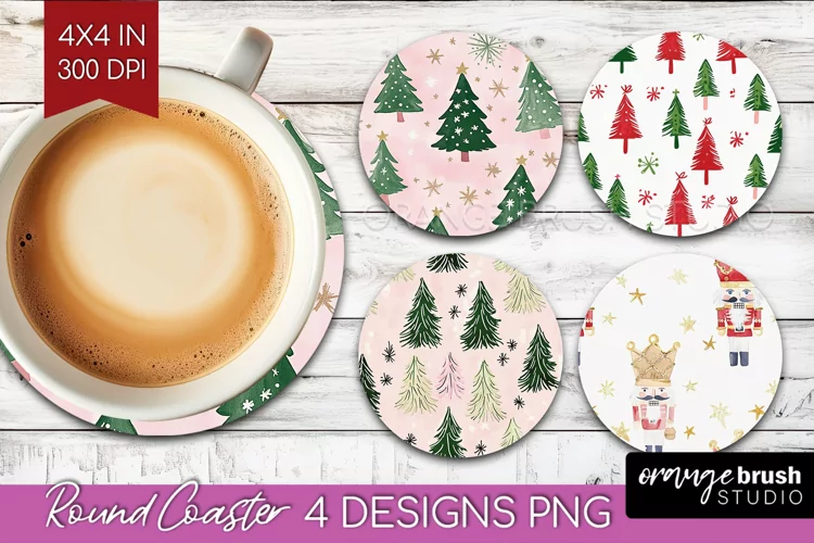 Dreamy Christmas Round Coaster - Christmas Coaster PNG