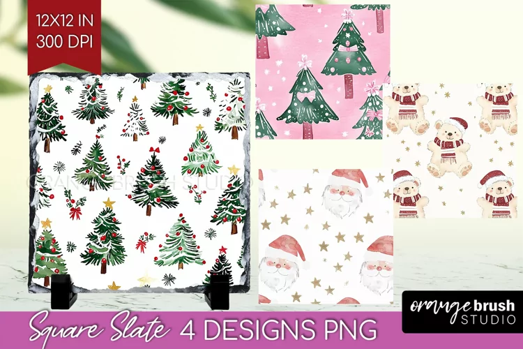 Dreamy Christmas Slate PNG - Christmas Square Slate