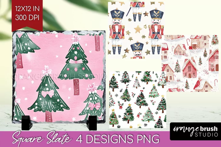Dreamy Christmas Slate PNG - Christmas Square Slate