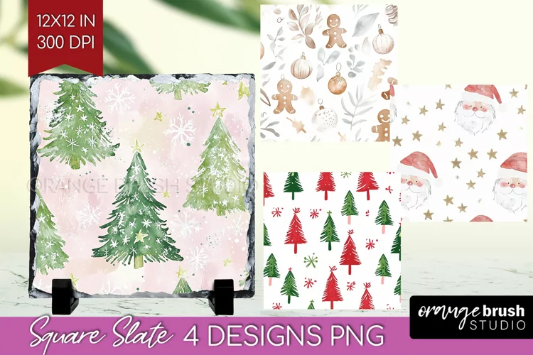 Dreamy Christmas Slate PNG - Christmas Square Slate