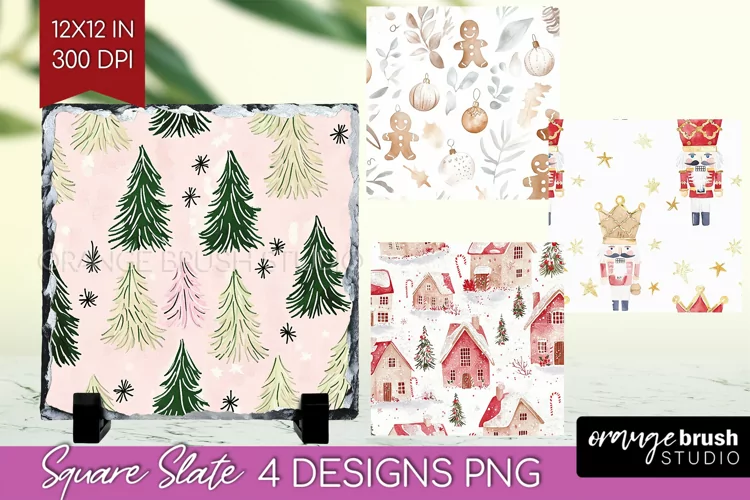 Dreamy Christmas Slate PNG - Christmas Square Slate