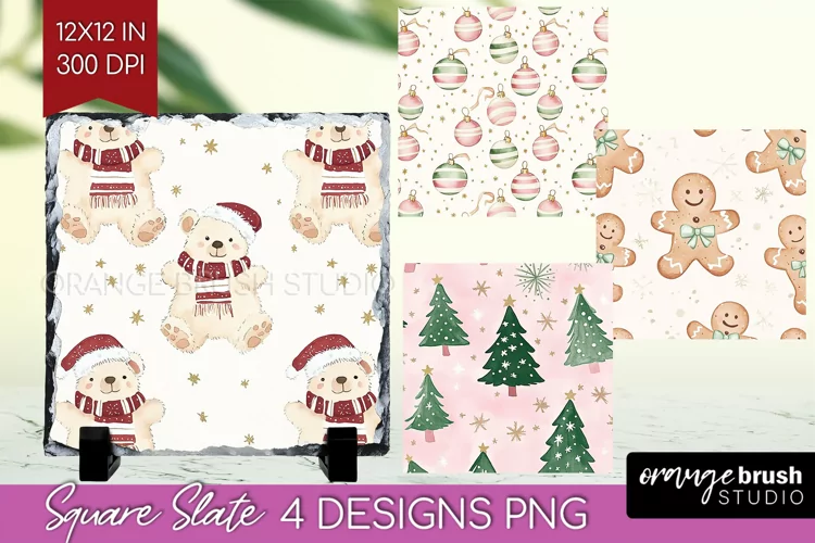 Dreamy Christmas Slate PNG - Christmas Square Slate