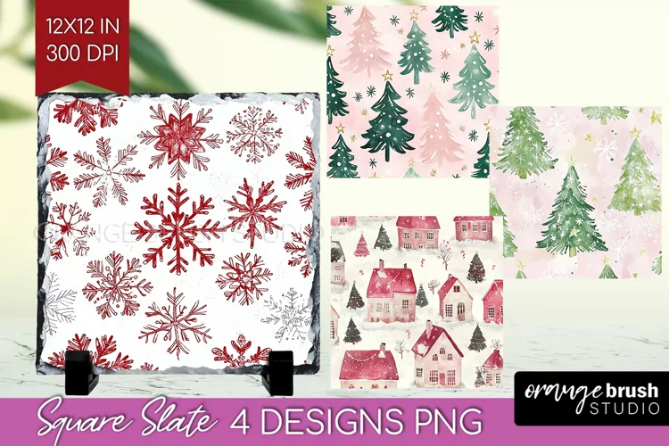 Dreamy Christmas Slate PNG - Christmas Square Slate