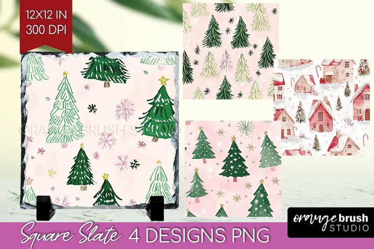 Dreamy Christmas Slate PNG - Christmas Square Slate
