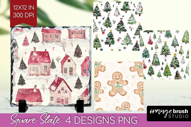 Dreamy Christmas Slate PNG - Christmas Square Slate