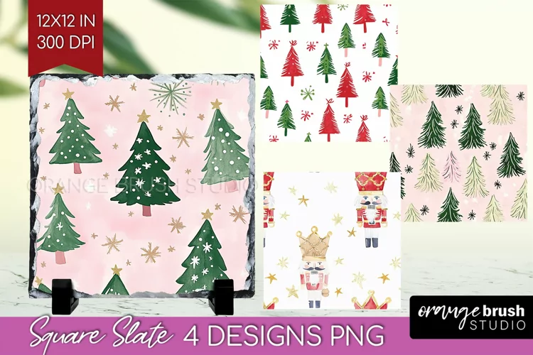 Dreamy Christmas Slate PNG - Christmas Square Slate