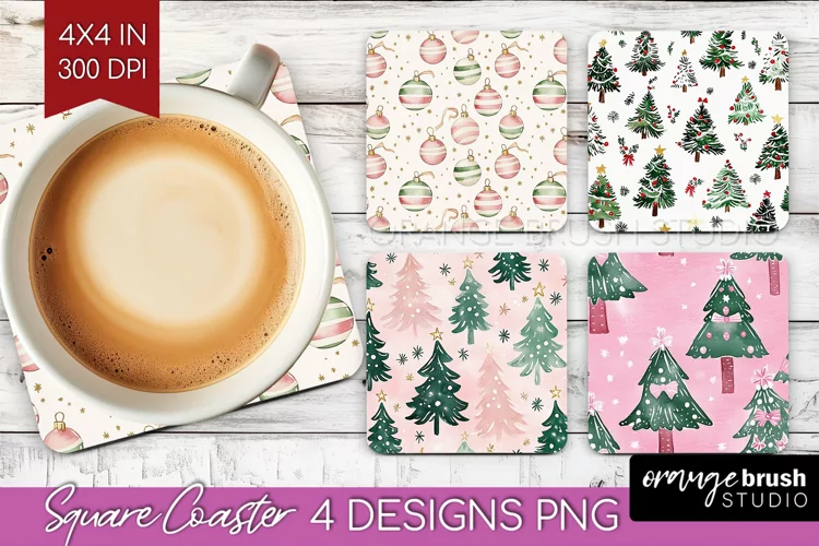 Dreamy Christmas Square Coaster - Christmas Coaster PNG