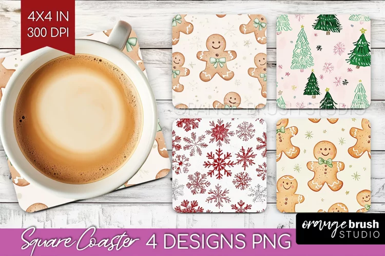 Dreamy Christmas Square Coaster - Christmas Coaster PNG