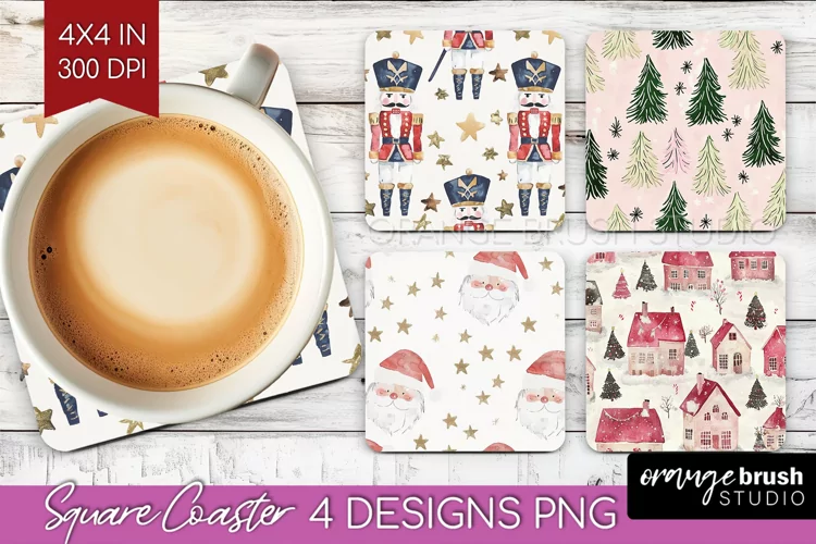 Dreamy Christmas Square Coaster - Christmas Coaster PNG