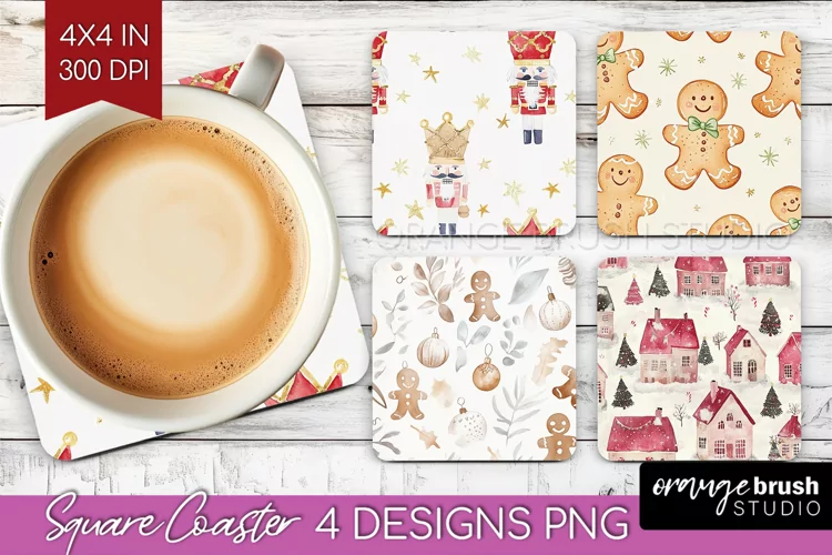 Dreamy Christmas Square Coaster - Christmas Coaster PNG