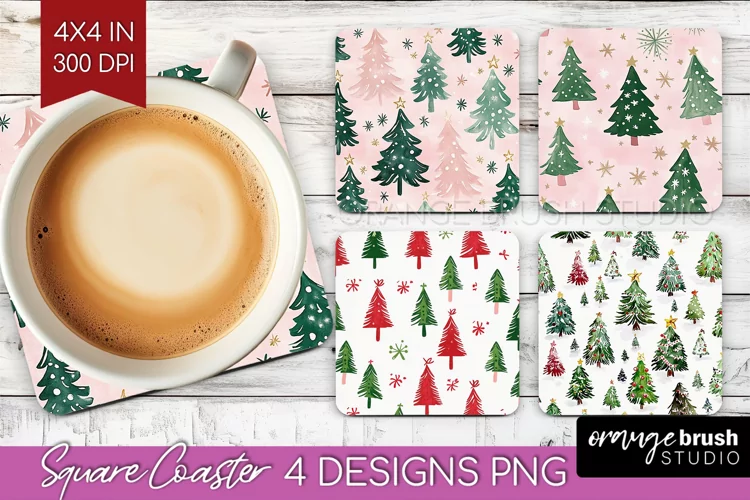 Dreamy Christmas Square Coaster - Christmas Coaster PNG