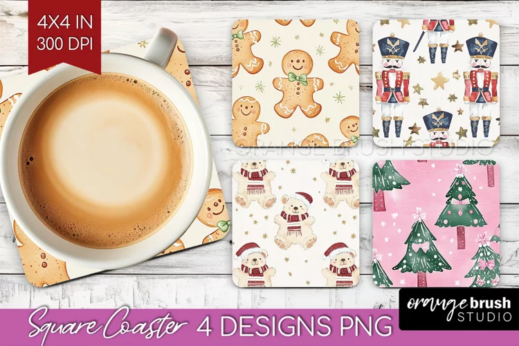 Dreamy Christmas Square Coaster - Christmas Coaster PNG