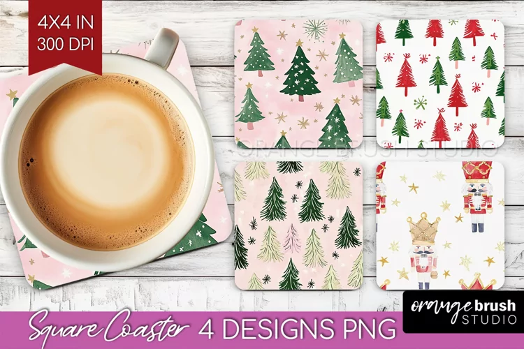 Dreamy Christmas Square Coaster - Christmas Coaster PNG