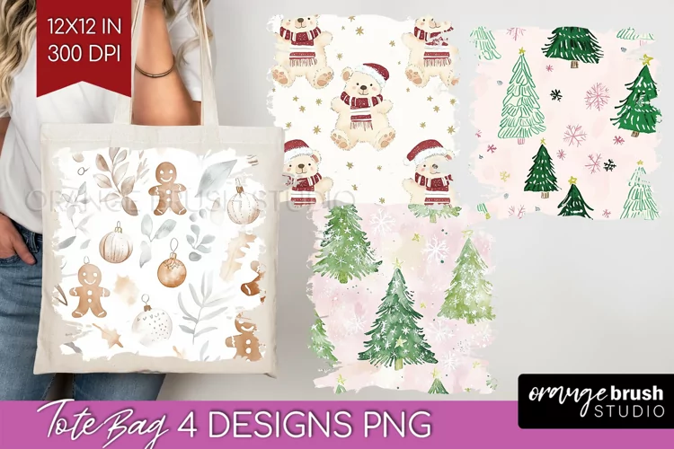 Dreamy Christmas Tote Bag - Christmas Tote Bag PNG