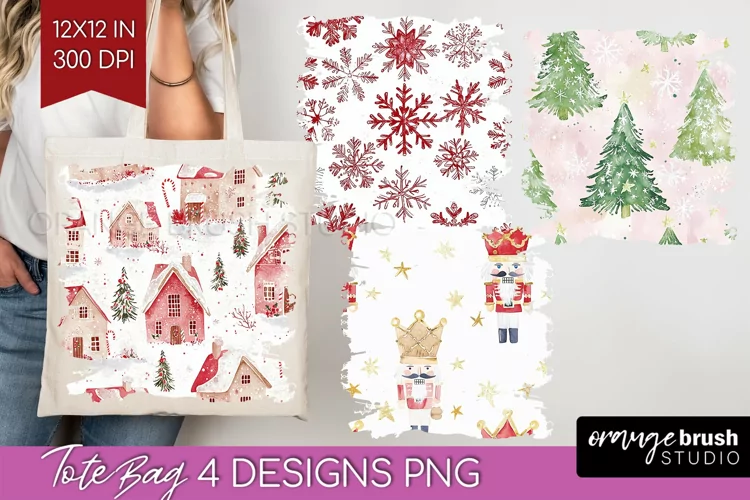 Dreamy Christmas Tote Bag - Christmas Tote Bag PNG