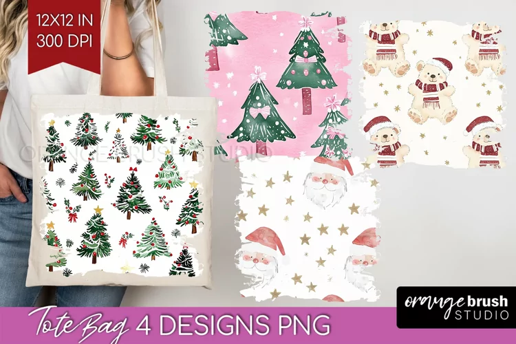 Dreamy Christmas Tote Bag - Christmas Tote Bag PNG