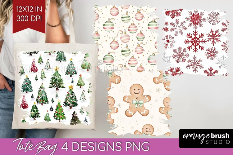 Dreamy Christmas Tote Bag - Christmas Tote Bag PNG