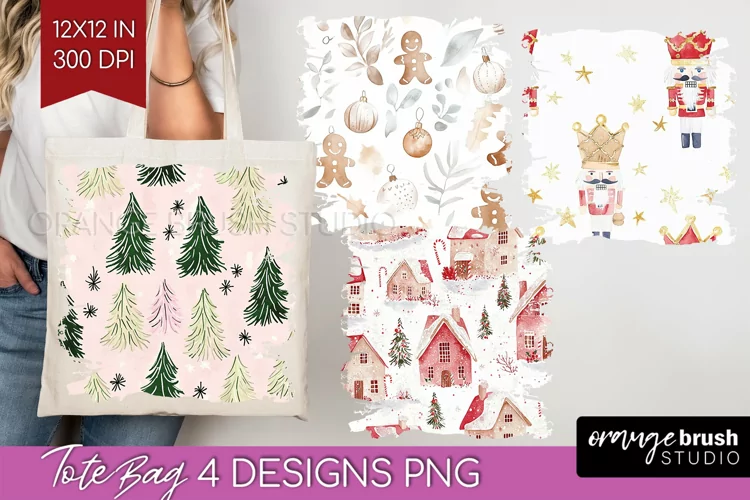 Dreamy Christmas Tote Bag - Christmas Tote Bag PNG
