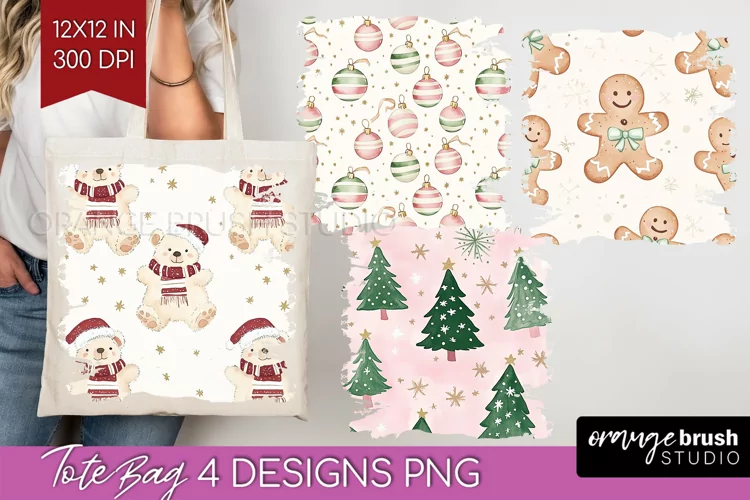 Dreamy Christmas Tote Bag - Christmas Tote Bag PNG