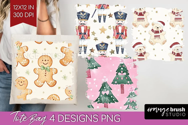 Dreamy Christmas Tote Bag - Christmas Tote Bag PNG
