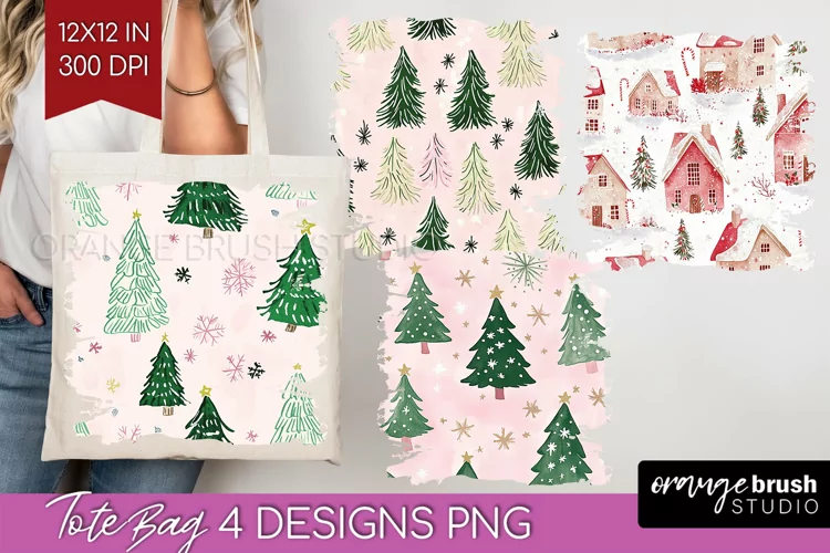Dreamy Christmas Tote Bag - Christmas Tote Bag PNG