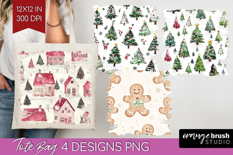 Dreamy Christmas Tote Bag - Christmas Tote Bag PNG